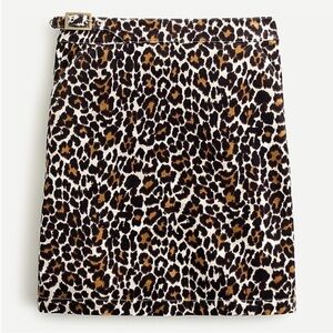 Jcrew Buckle Mini Skirt in Leopard Cordury